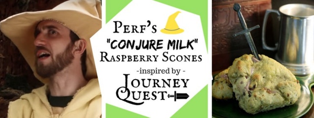Perf's "Conjure Milk" Raspberry Scones inspired by JourneyQuest